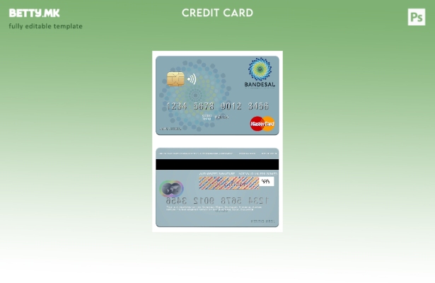 Модерен стил Шаблон за мастер картички на банката Салвадор Бандесал